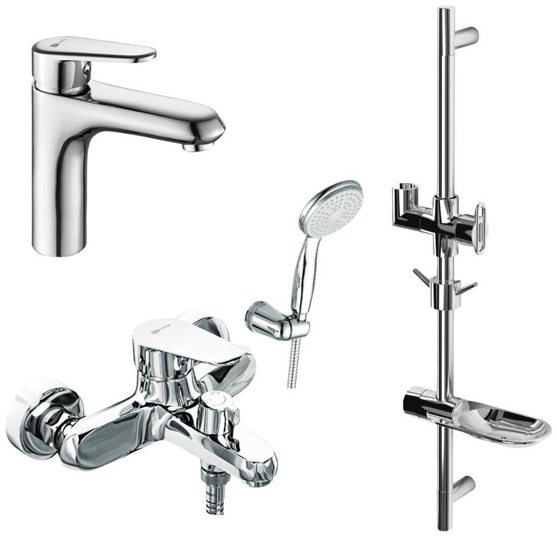Комплект смесителей Lemark LM0380C, латунь, цвет серебристый купить,NaN