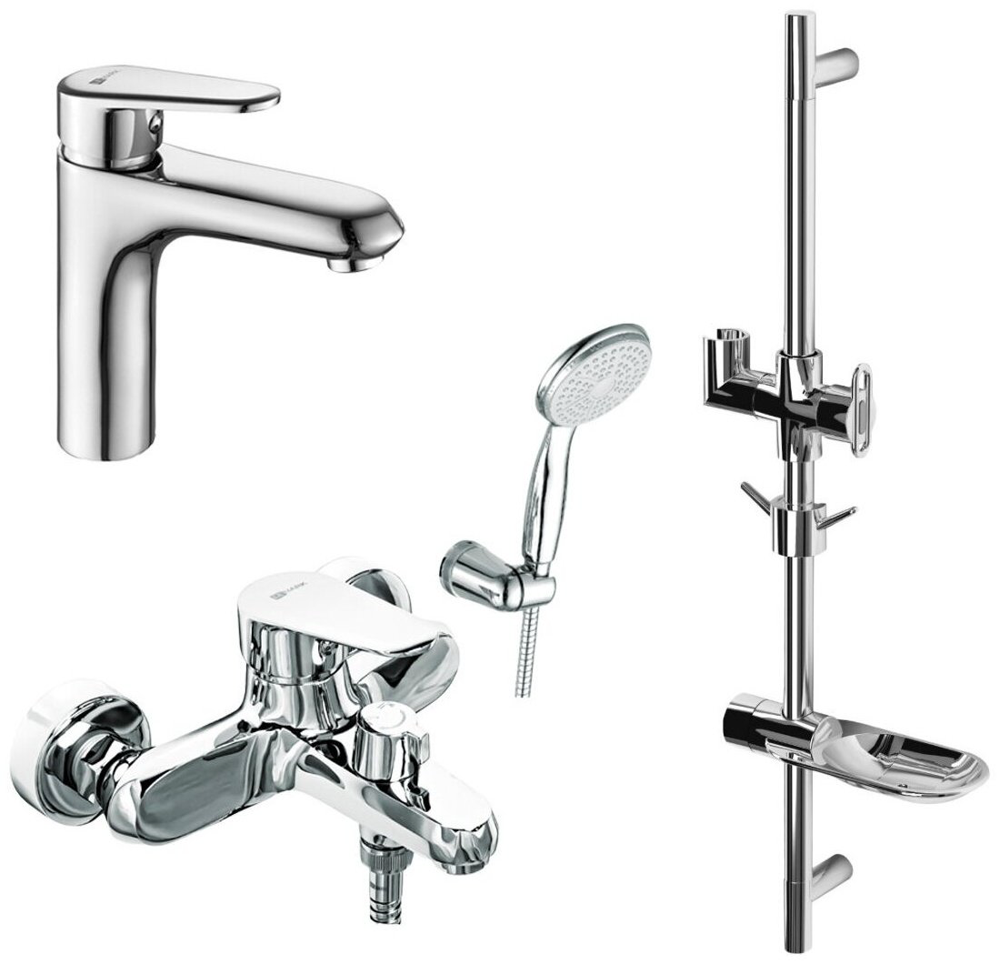 Комплект смесителей Lemark LM0380C, латунь, цвет серебристый купить,NaN