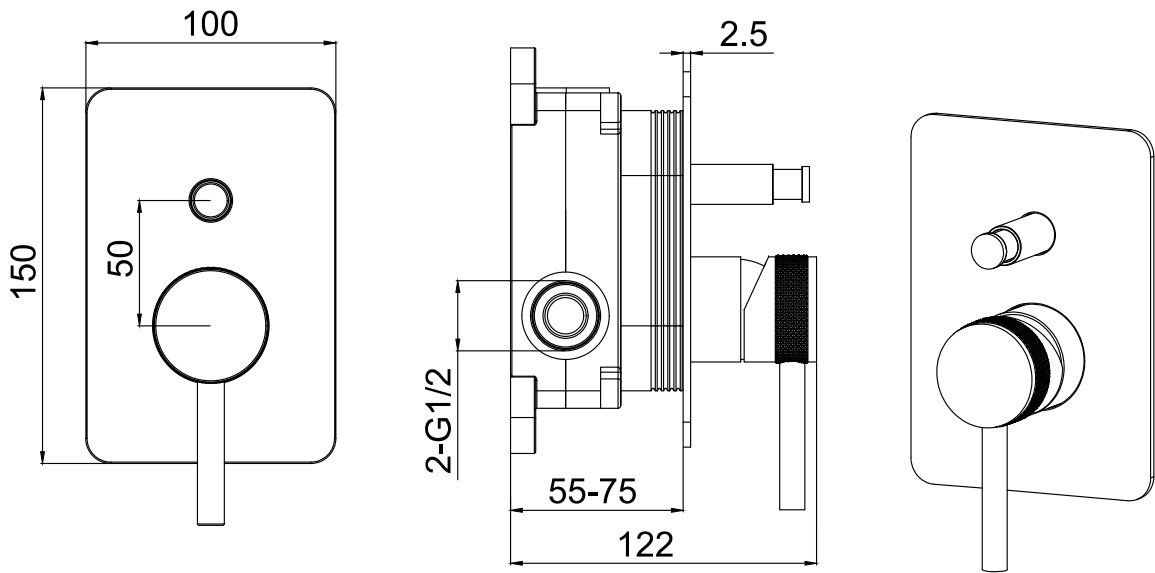 Смеситель для душа ALLEN BRAU PRIORITY X2 5.31011-00 цвет хром, однозахватный купить,184300