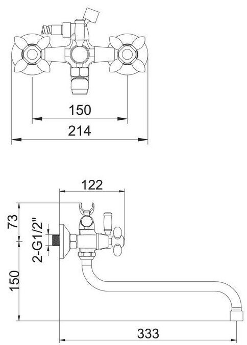 Смеситель для ванны Accoona 7182AH, силумин, цвет желтый, хром купить,NaN