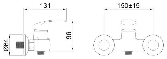 Смеситель для ванны Potato P20212, латунь, цвет хром