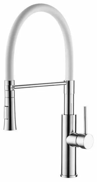 Смеситель с гибким изливом Accoona A4890G-1, латунь, цвет белый, хром купить,NaN