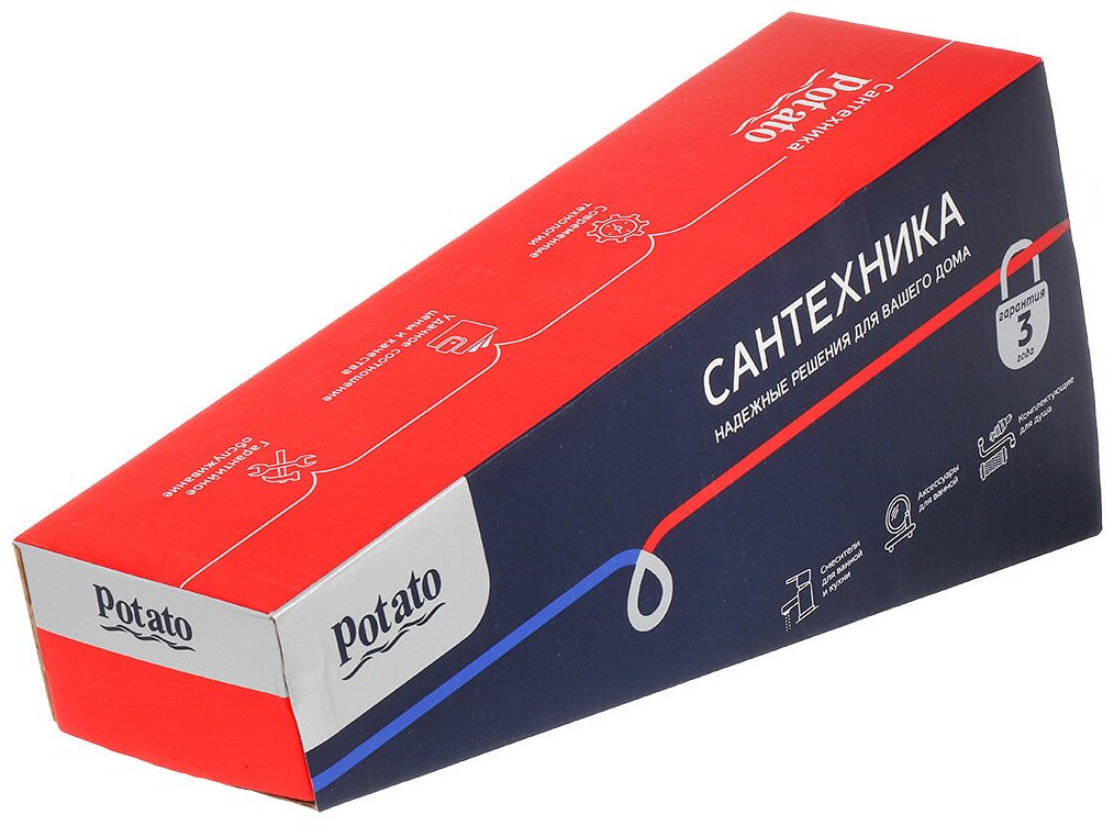 Смеситель для ванны Potato P22220N, латунь, цвет хром купить,0