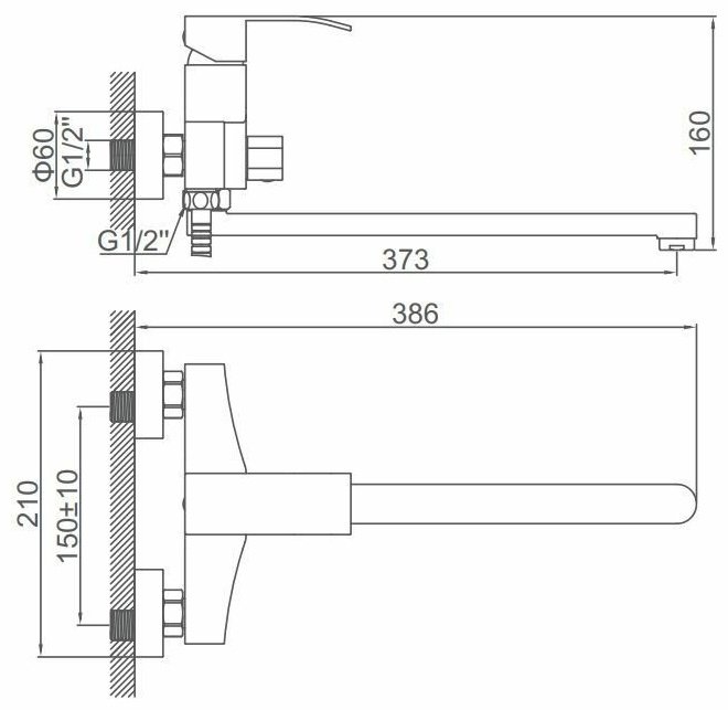Смеситель для ванны Accoona 71206A, силумин, цвет стальной купить,NaN