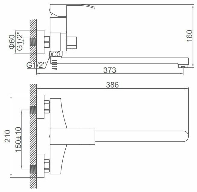 Смеситель для ванны Accoona 71206A, силумин, цвет стальной купить,NaN