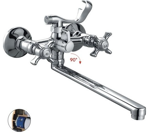 Смеситель для ванны Haiba HB2124, латунь, цвет хром