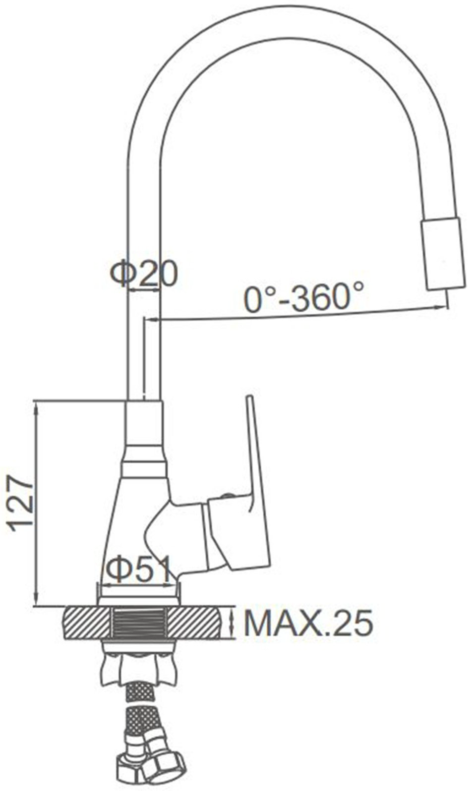 Смеситель с гибким изливом Accoona A4890K-5, латунь, цвет зеленый купить,NaN