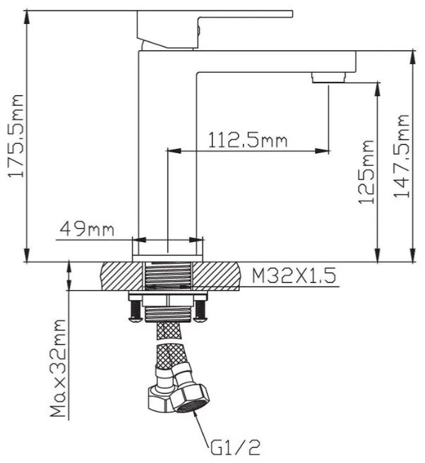 Смеситель Diadonna D106-10J, латунь, цвет золотой