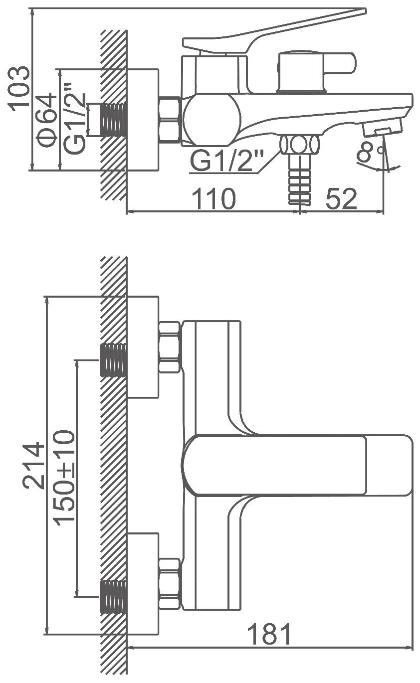 Смеситель для ванны Accoona A63122F, латунь, цвет черный купить,NaN