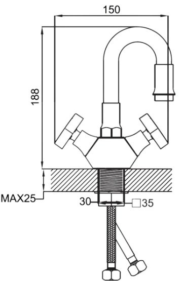 Смеситель с гибким изливом Potato P58312-7, цинк, цвет белый