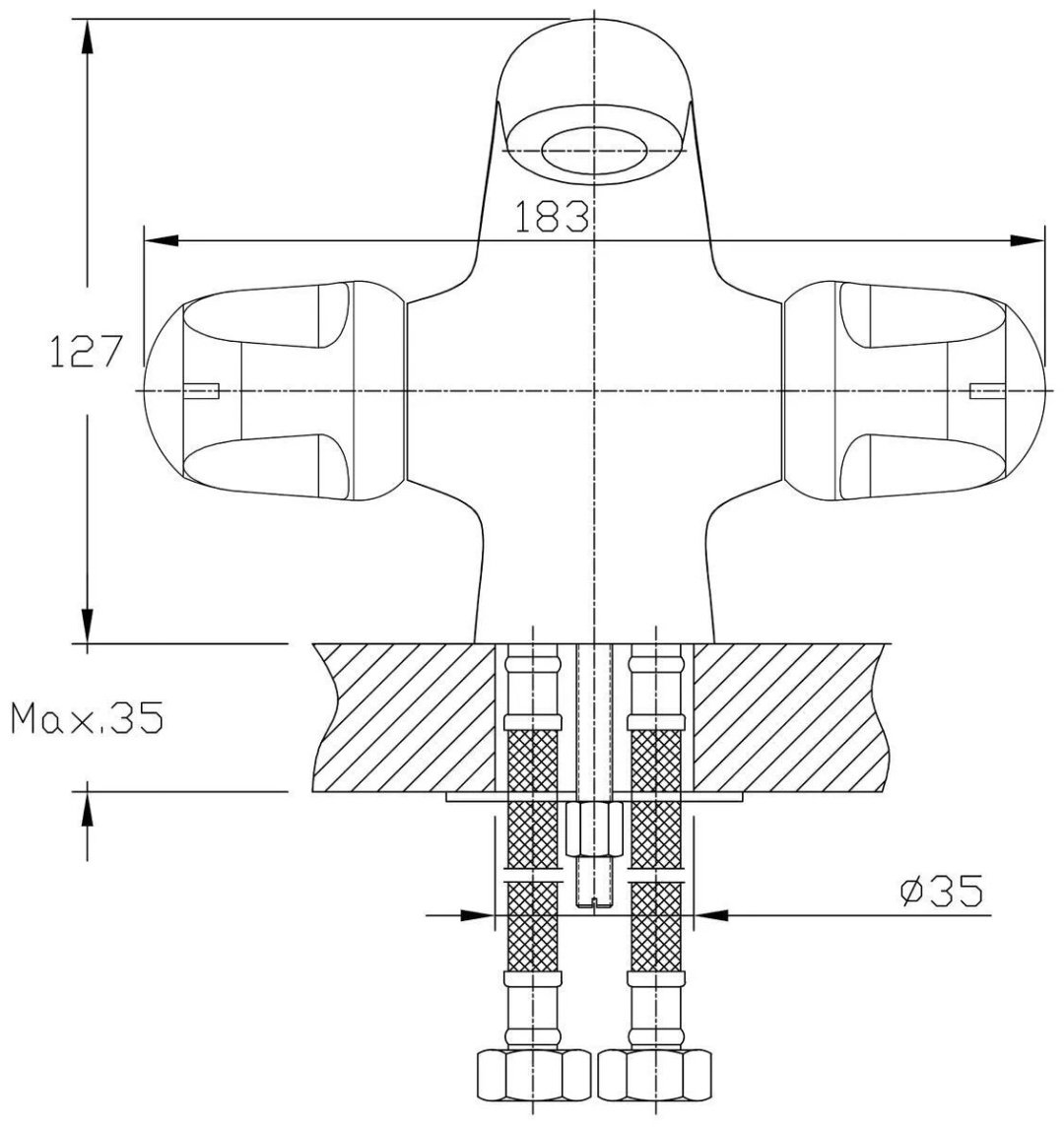 Смеситель для раковины (умывальника) W.Zorge Z1506S, двухзахватный