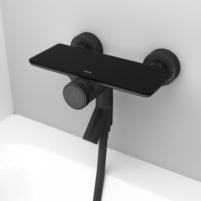 Смеситель для ванны с душем IDDIS Push Control Shelfy SHEBLBTi02WA, поворотно-нажимной