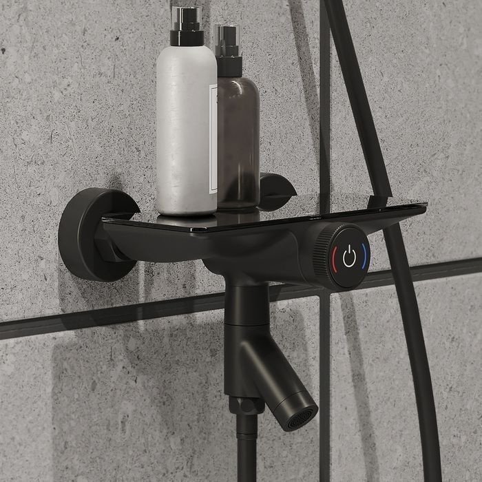Смеситель для ванны с душем IDDIS Push Control Shelfy SHEBLBTi02WA, поворотно-нажимной