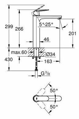 Смеситель для раковины (умывальника) Grohe 23921000, однозахватный купить,NaN