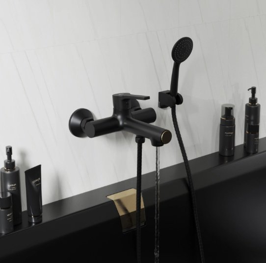 Смеситель для ванны Mixline ML23-01, латунь, цвет черный