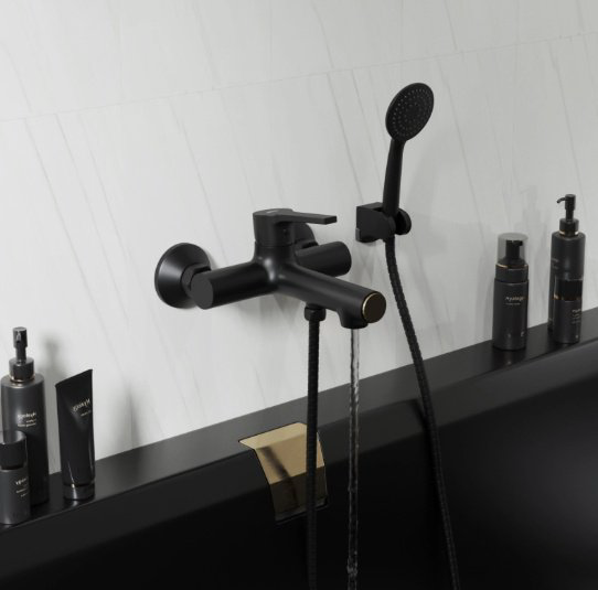 Смеситель для ванны Mixline ML23-01, латунь, цвет черный купить,43800