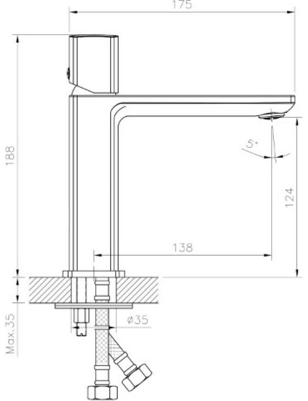 Смеситель для раковины (умывальника) Mixline ML27-04 550763, однозахватный купить,NaN