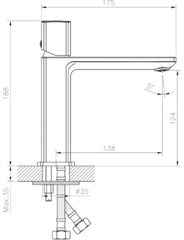 Смеситель для раковины (умывальника) Mixline ML27-04 550763, однозахватный купить,NaN