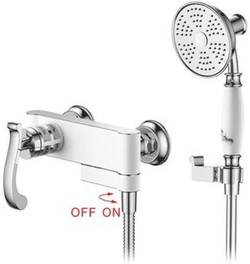 Смеситель для ванны Aflorn AF16003G, латунь, цвет белый, хром купить,NaN