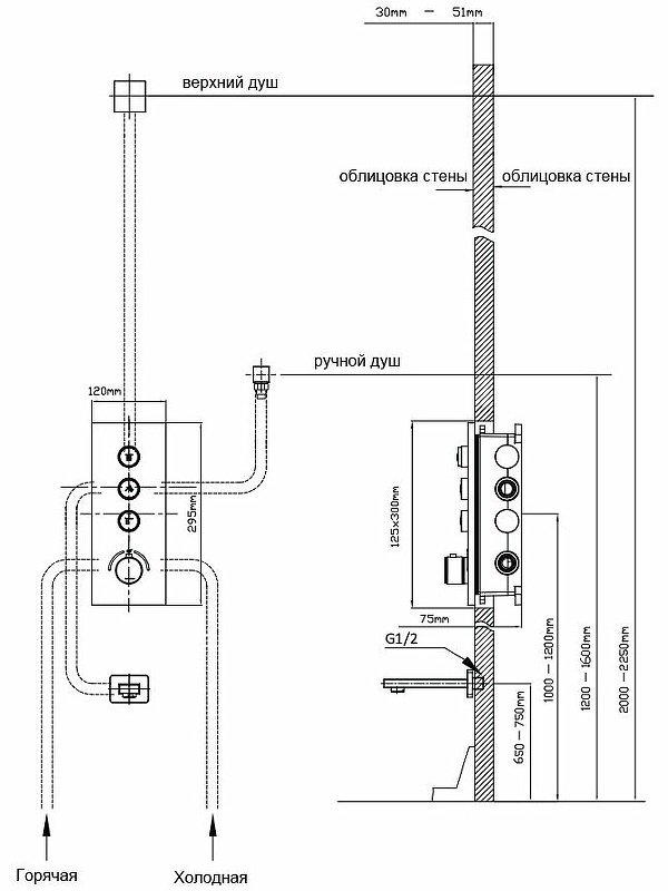 Смеситель для душа Vincea VSCV-433TMB, латунь, цвет черный купить,NaN