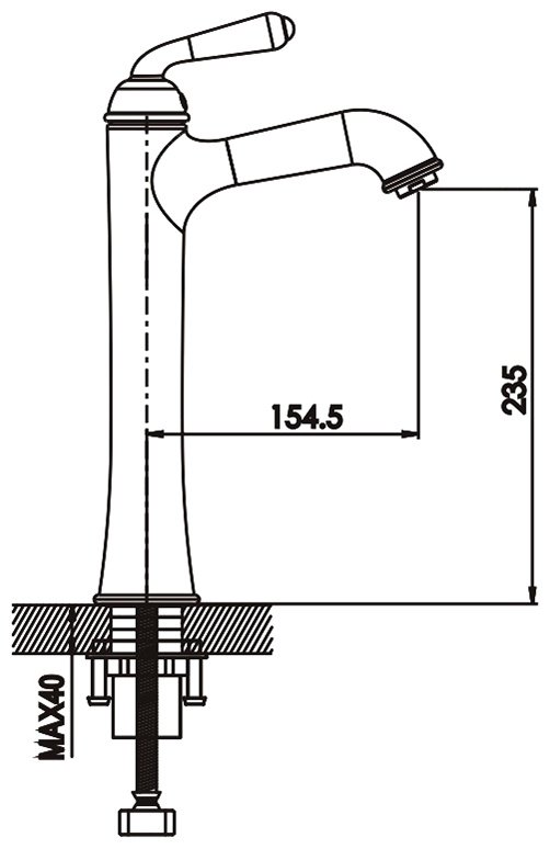 Смеситель Rose R0211H, латунь, цвет черный купить,NaN