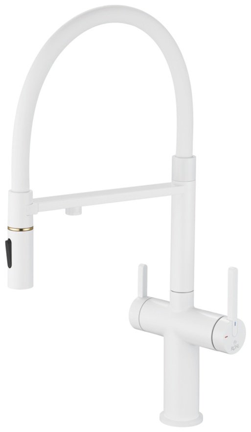 Смеситель с гибким изливом Rose R458C, латунь, цвет белый купить,NaN