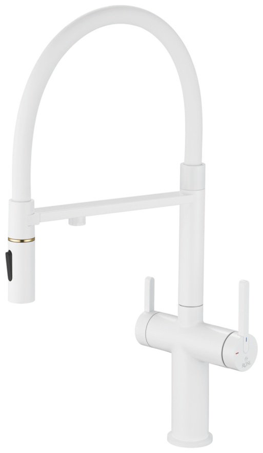 Смеситель с гибким изливом Rose R458C, латунь, цвет белый купить,NaN