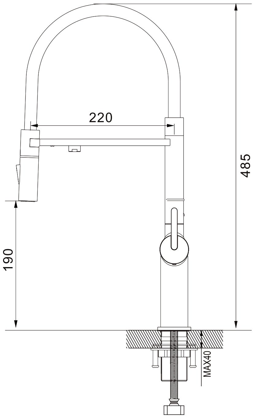 Смеситель с гибким изливом Rose R458C, латунь, цвет белый купить,NaN