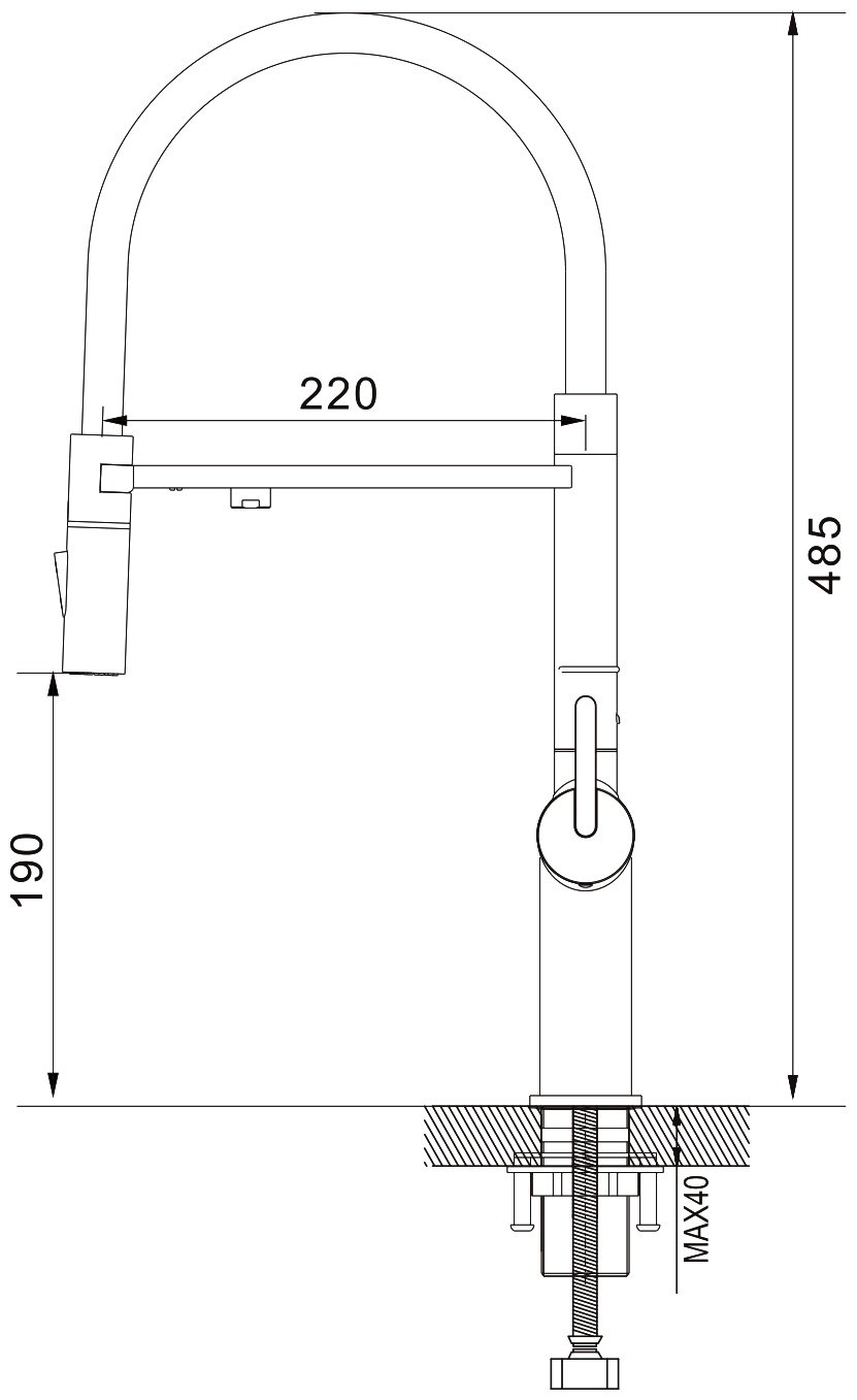 Смеситель с гибким изливом Rose R458C, латунь, цвет белый купить,NaN