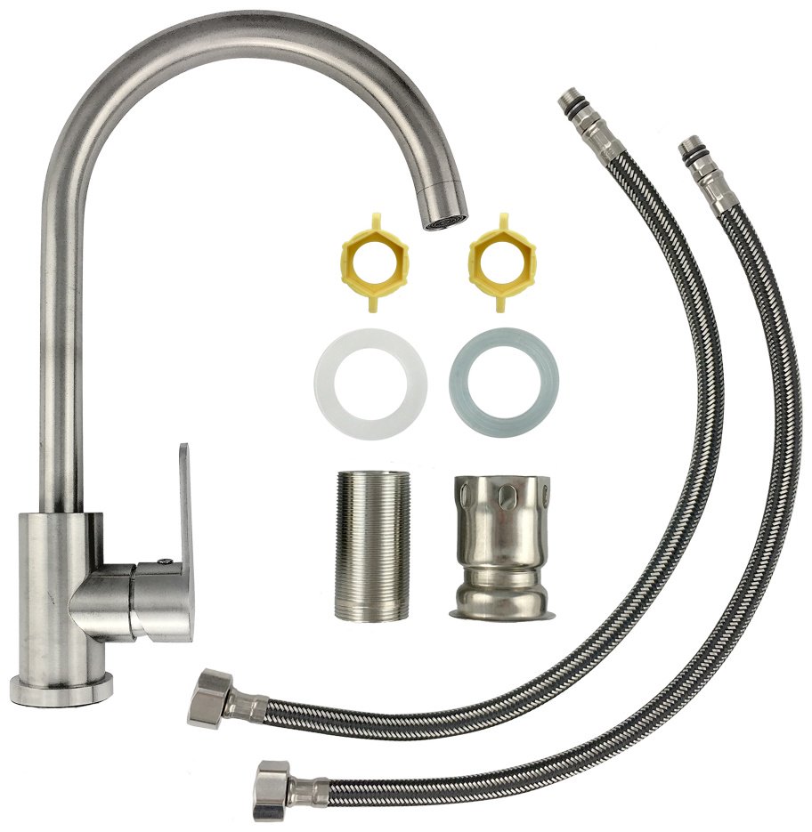 Смеситель для кухни MAGNUS 9101, нержавеющая сталь, цвет хром купить,NaN