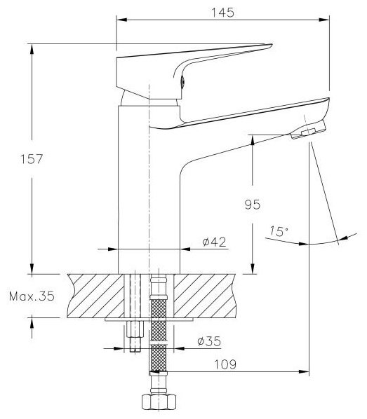 Смеситель для раковины (умывальника) Haiba HB10506, однозахватный