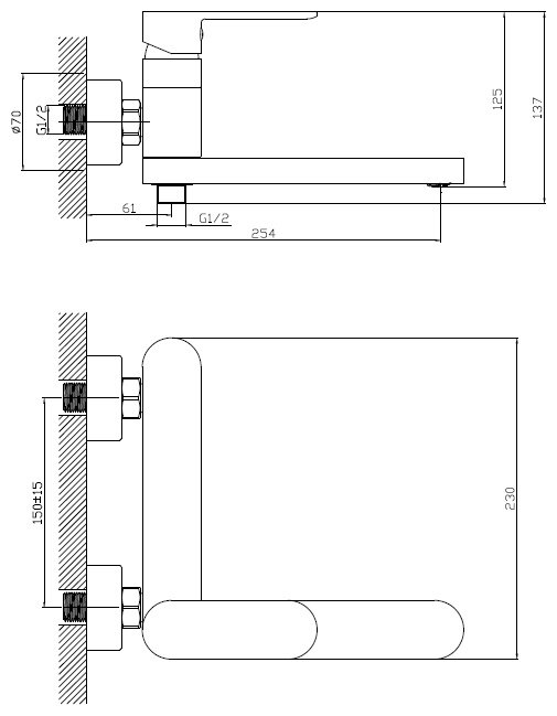 Смеситель для ванны CETUS CSD6351691C, латунь, цвет хром купить,NaN