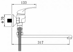 Смеситель для ванны Potato P21210 , однозахватный