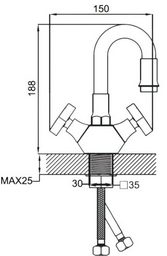 Смеситель с гибким изливом Potato P58312-7, цинк, цвет белый