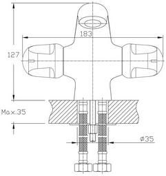 Смеситель для раковины (умывальника) W.Zorge Z1506S, двухзахватный