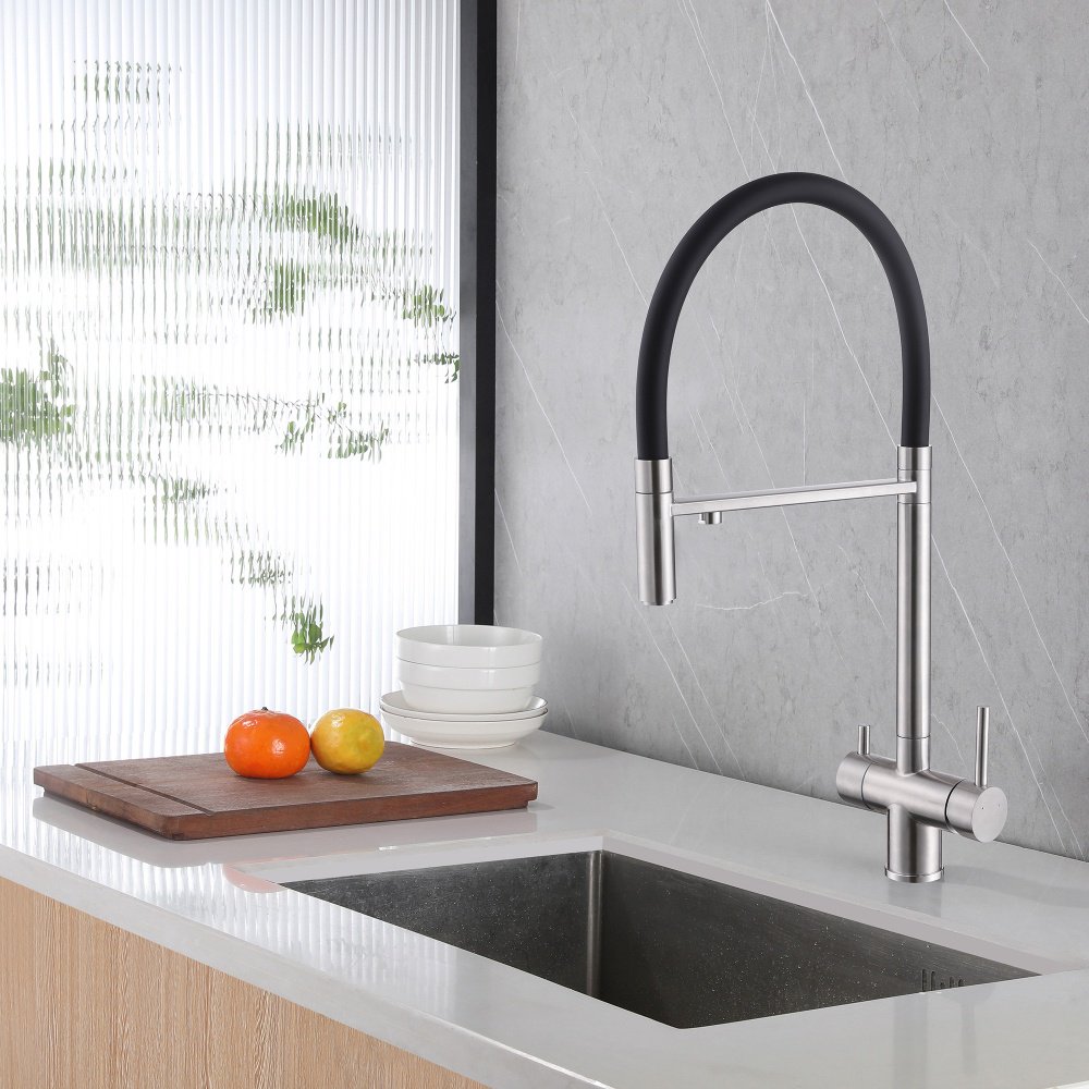 Смеситель для кухни Abber Wasser Kreis AF81141SP, латунь, цвет черный, сатин купить,247600