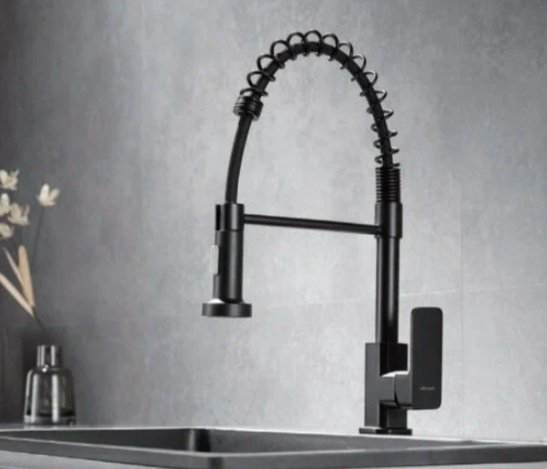 Смеситель с гибким изливом Accoona A44126F, латунь, цвет черный купить,NaN