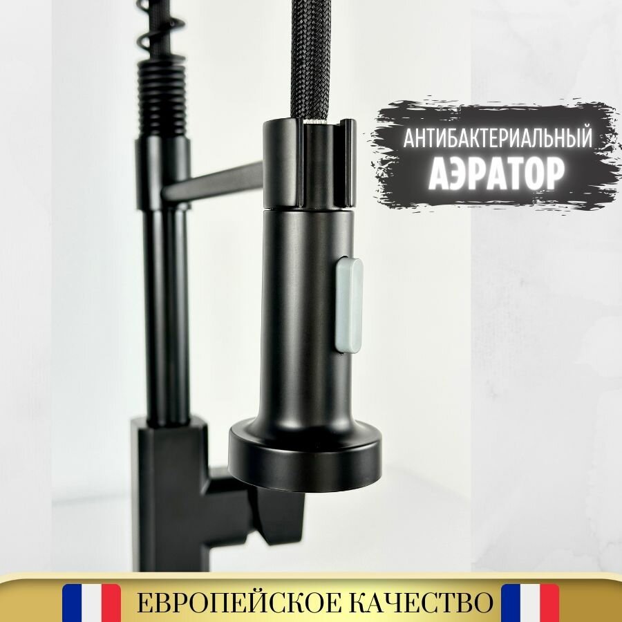 Смеситель с гибким изливом Accoona A44126F, латунь, цвет черный купить,NaN