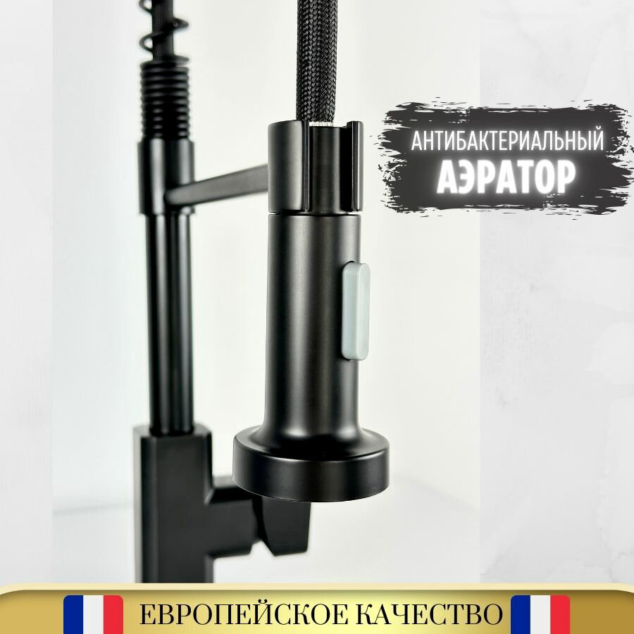 Смеситель с гибким изливом Accoona A44126F, латунь, цвет черный купить,NaN