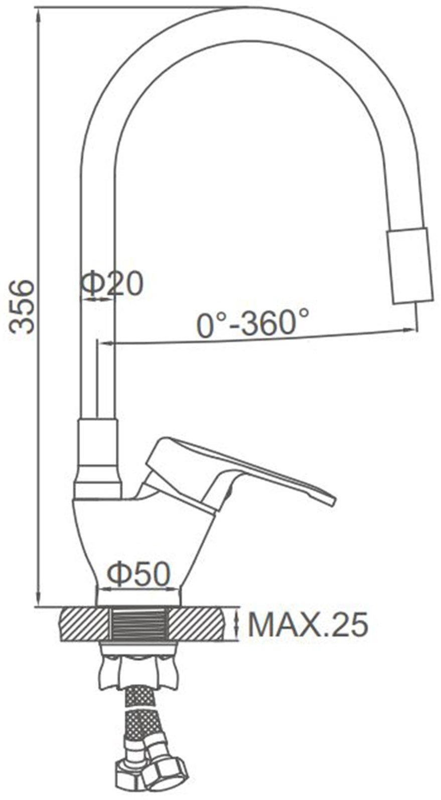 Смеситель с гибким изливом Accoona A4844G, латунь, цвет белый купить,NaN