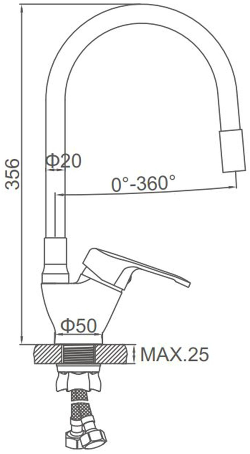 Смеситель с гибким изливом Accoona A4844G, латунь, цвет белый купить,NaN