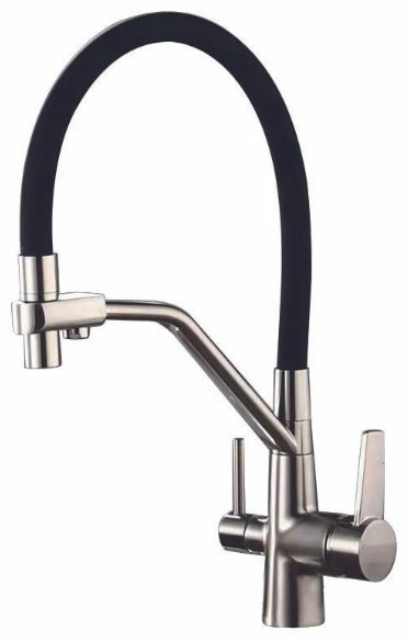 Смеситель с гибким изливом Potato P4077-6, цинк, цвет черный, хром - ForteMarket Смеситель с гибким изливом Potato P4077-6, цинк, цвет черный, хром купить,66500