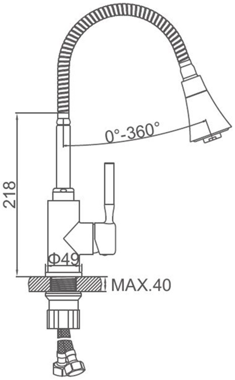 Смеситель для кухни (мойки) Accoona A4890-4, однозахватный купить,NaN
