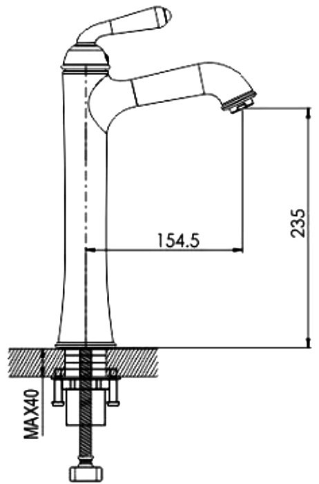 Смеситель Rose R0211Q, латунь, цвет бронзовый купить,NaN
