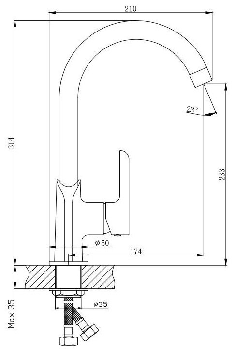 Смеситель для кухни Osgard IONIC 92073, латунь, цвет белый, хром купить,NaN