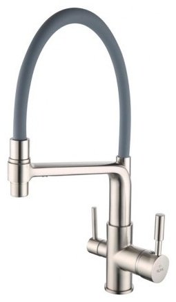 Смеситель с гибким изливом Rose R658L, латунь, цвет серый, хром купить,NaN