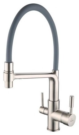 Смеситель с гибким изливом Rose R658L, латунь, цвет серый, хром купить,NaN