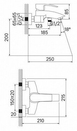 Смеситель для ванны IDDIS Vane VANSB00i02WA, латунь, цвет хром купить,NaN