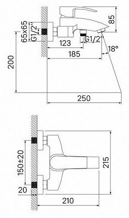 Смеситель для ванны IDDIS Vane VANSB00i02WA, латунь, цвет хром купить,NaN
