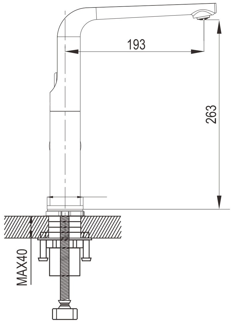 Смеситель для кухни (мойки) Rose R2713F, однозахватный купить,NaN